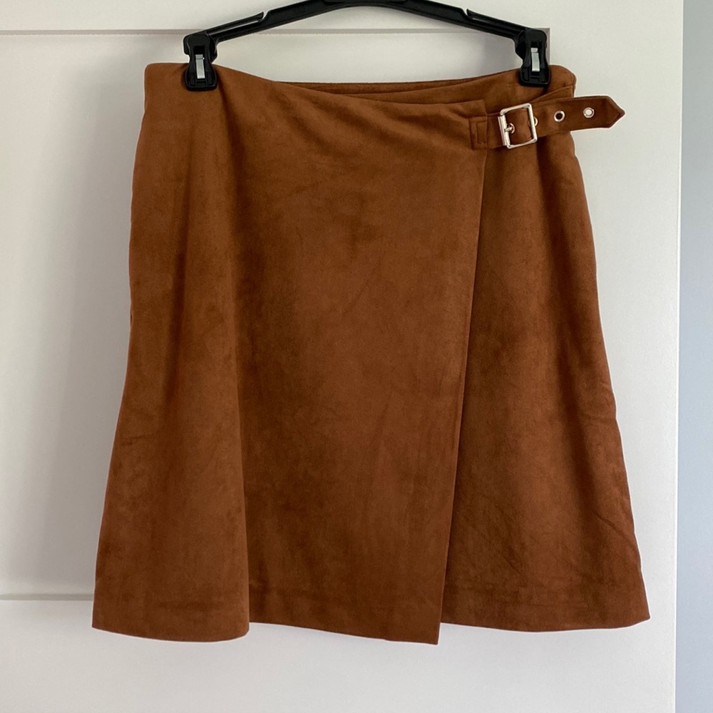 Faux suede mini skirt